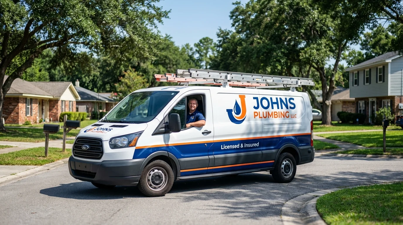 Johns Plumbing LLC service van in Happy Camp, CA