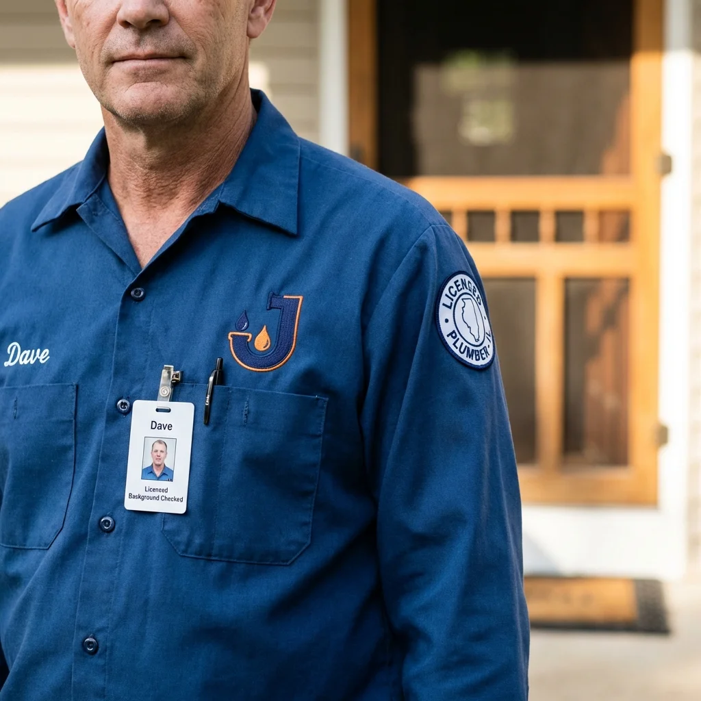 Licensed plumber showing ID badge in Happy Camp, CA