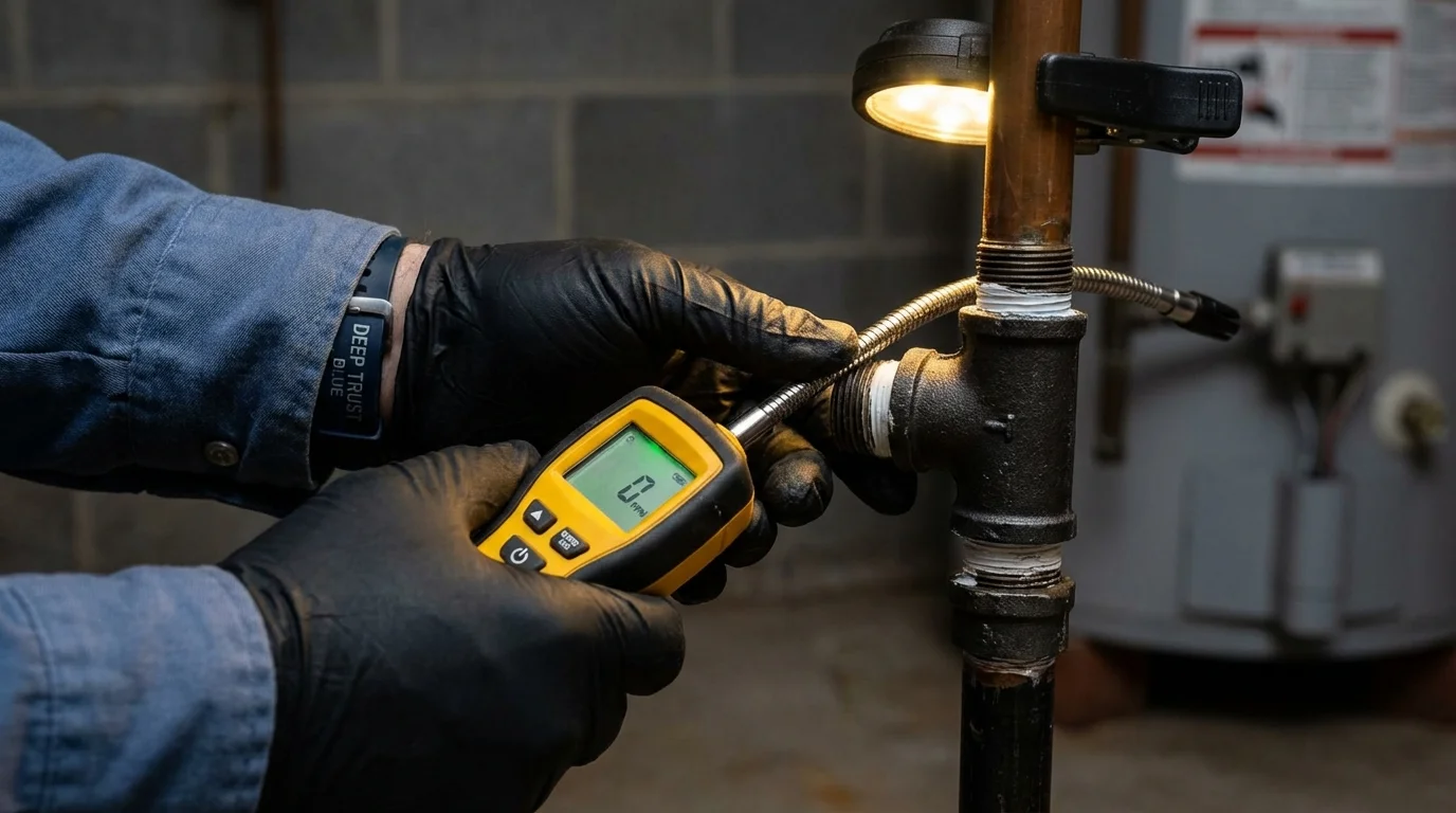 Gas leak detection with electronic sniffer by Johns Plumbing LLC in Happy Camp