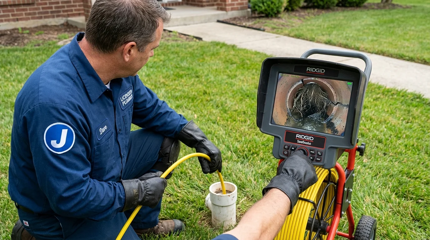 Sewer camera inspection being performed by Johns Plumbing LLC in Happy Camp